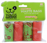 Wags & Wiggles Bolsas Plásticas Piña - 4 Rollos x 60 unidades 